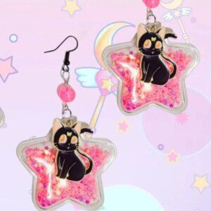 Inspired anime luna celestial star shaker earrings